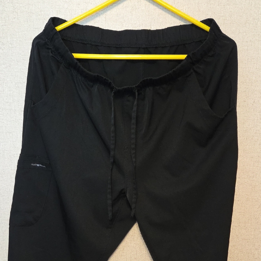 Healing Hands Black Drawstring Pants